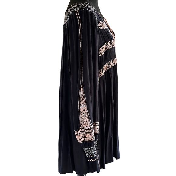 Free People Wind Willow Peasant Mini Boho Embroid. Dress - LG - Picture 7 of 11